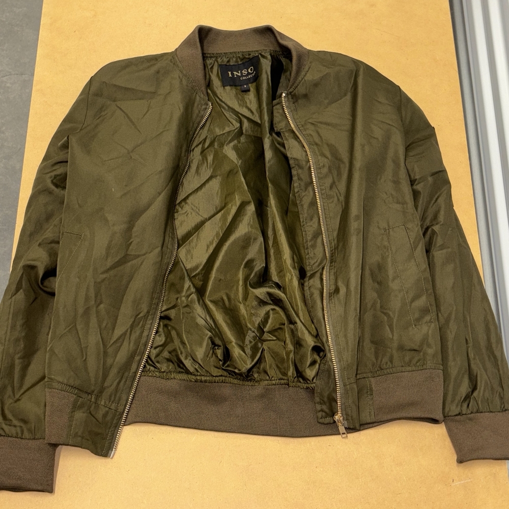 Inspo Collection Olive Green Women's Bomber Jacket